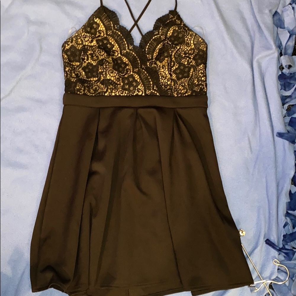 Francesca’s black lace dress, size L